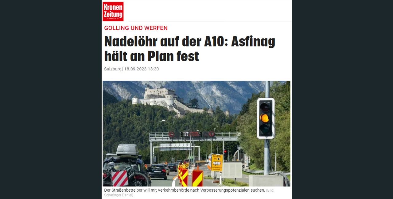 Nadelöhr auf der A10: Asfinag hält an Plan fest