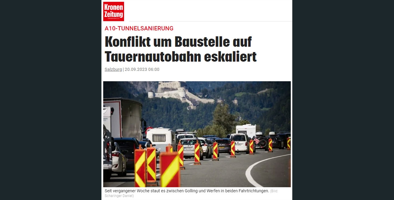 Konflikt um Baustelle auf Tauernautobahn eskaliert