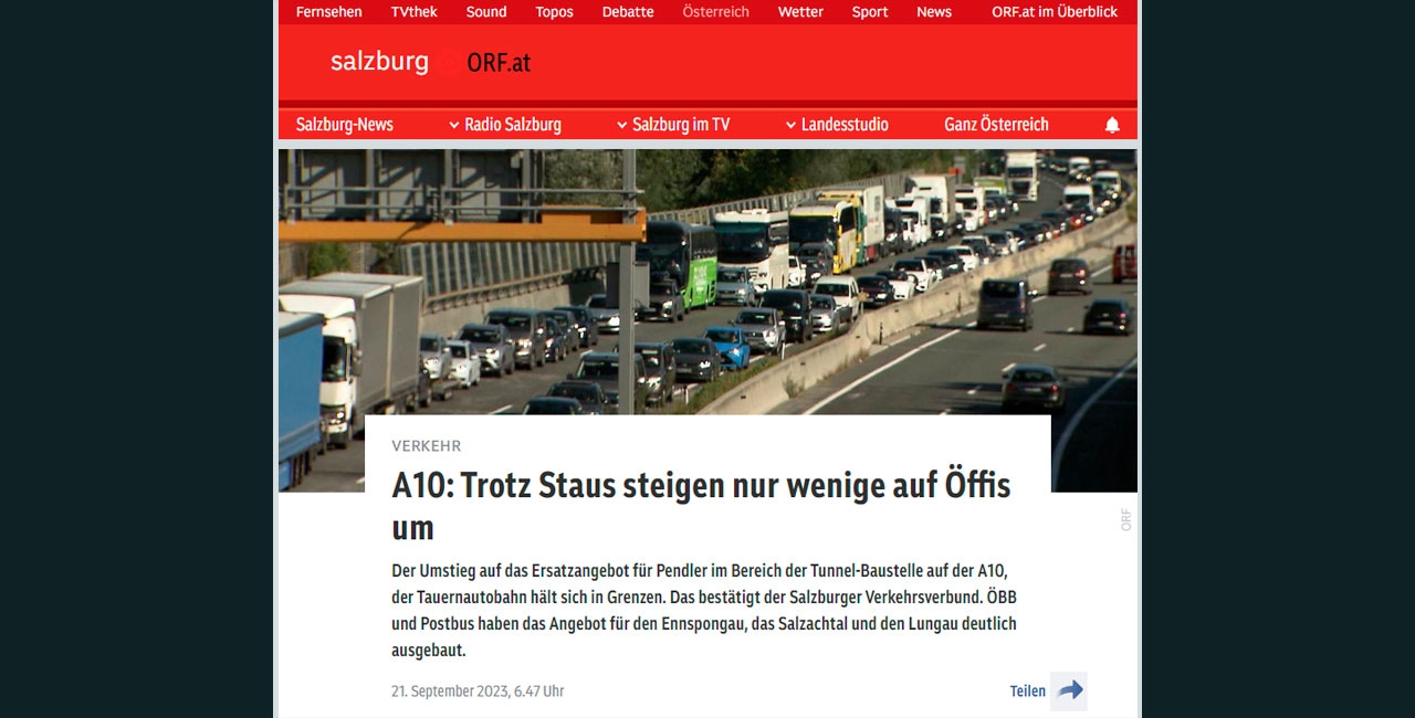 A10: Trotz Staus steigen nur wenige auf Öffis um